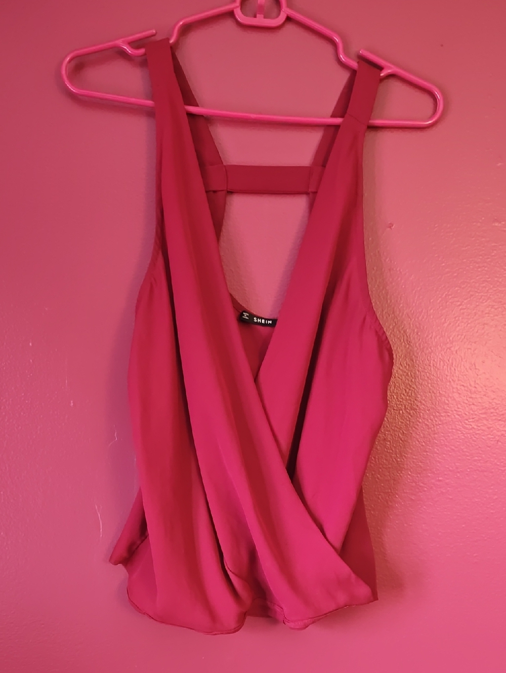 SHEIN Red Crossover Tank Top